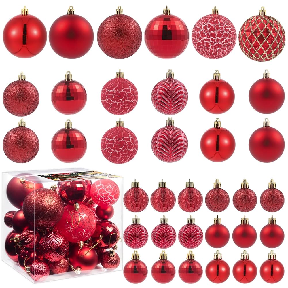 LANGXUN 36pcs Christmas Tree Decorations Balls 2025, Bolas