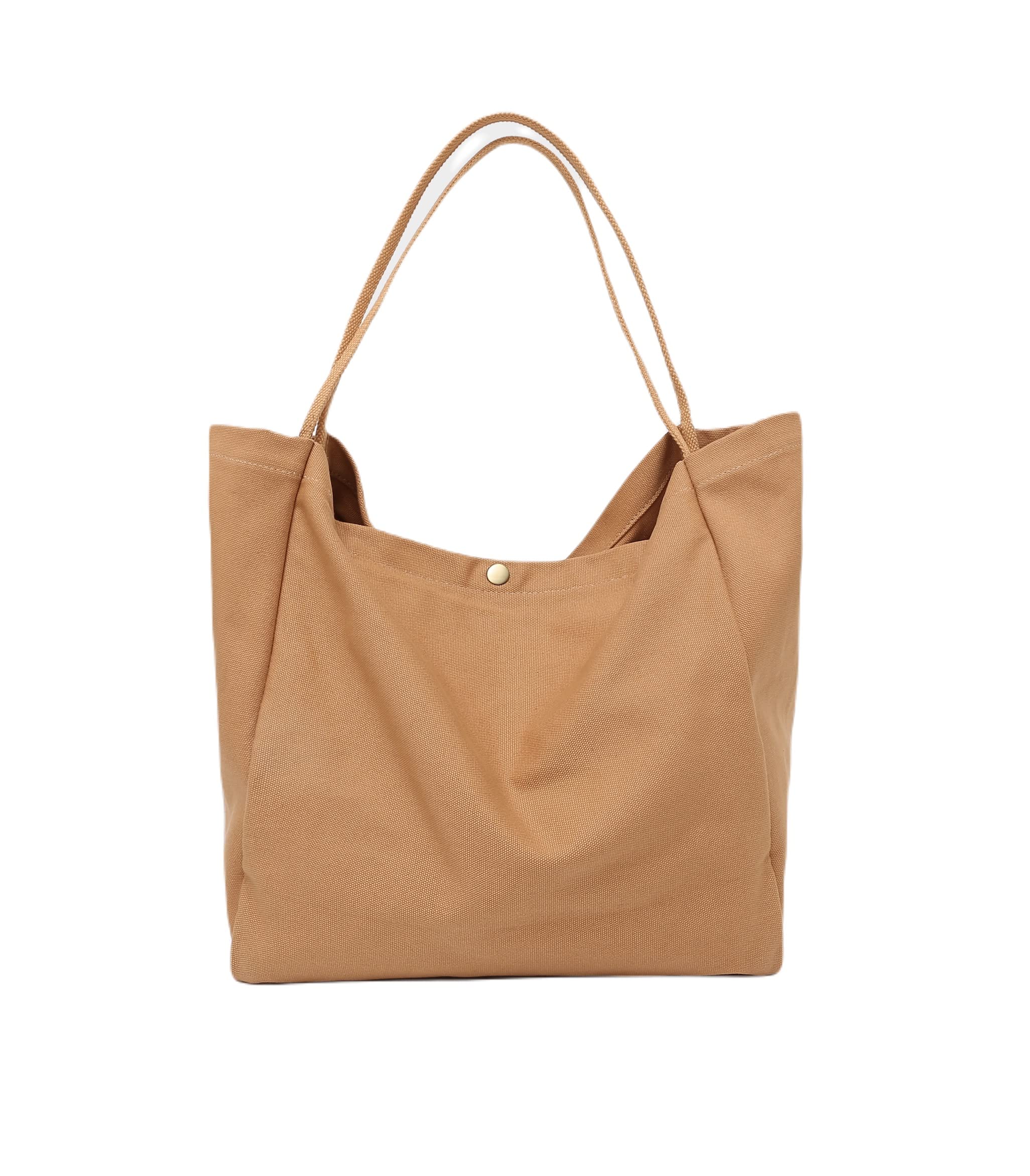 JeelowCanvas Shoulder Tote Weekender Bag Handbags For Men & Women Leather Handles Water Proof