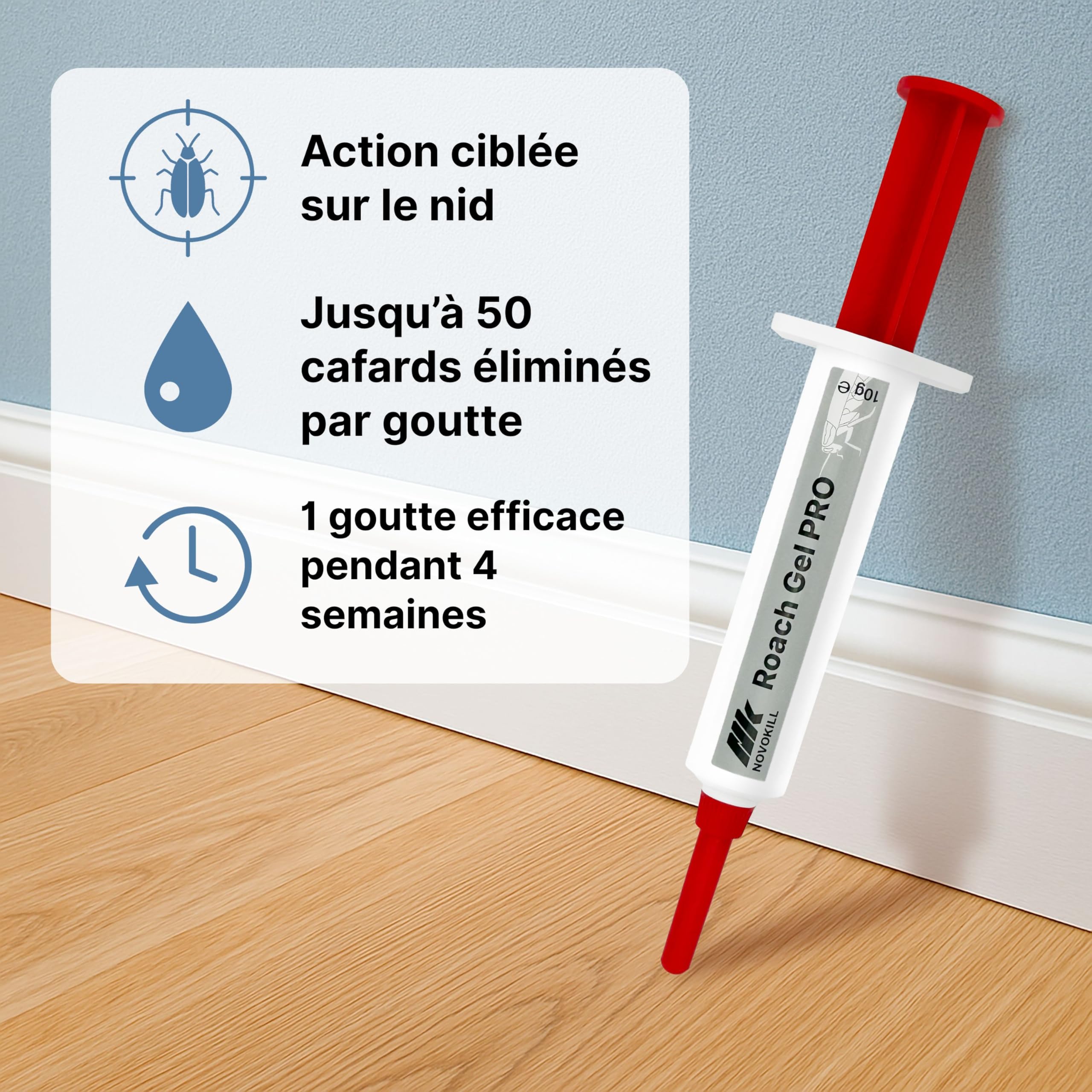 Novokill ROACH GEL PRO 10g – gel anti cafards professionnel à action prolongée