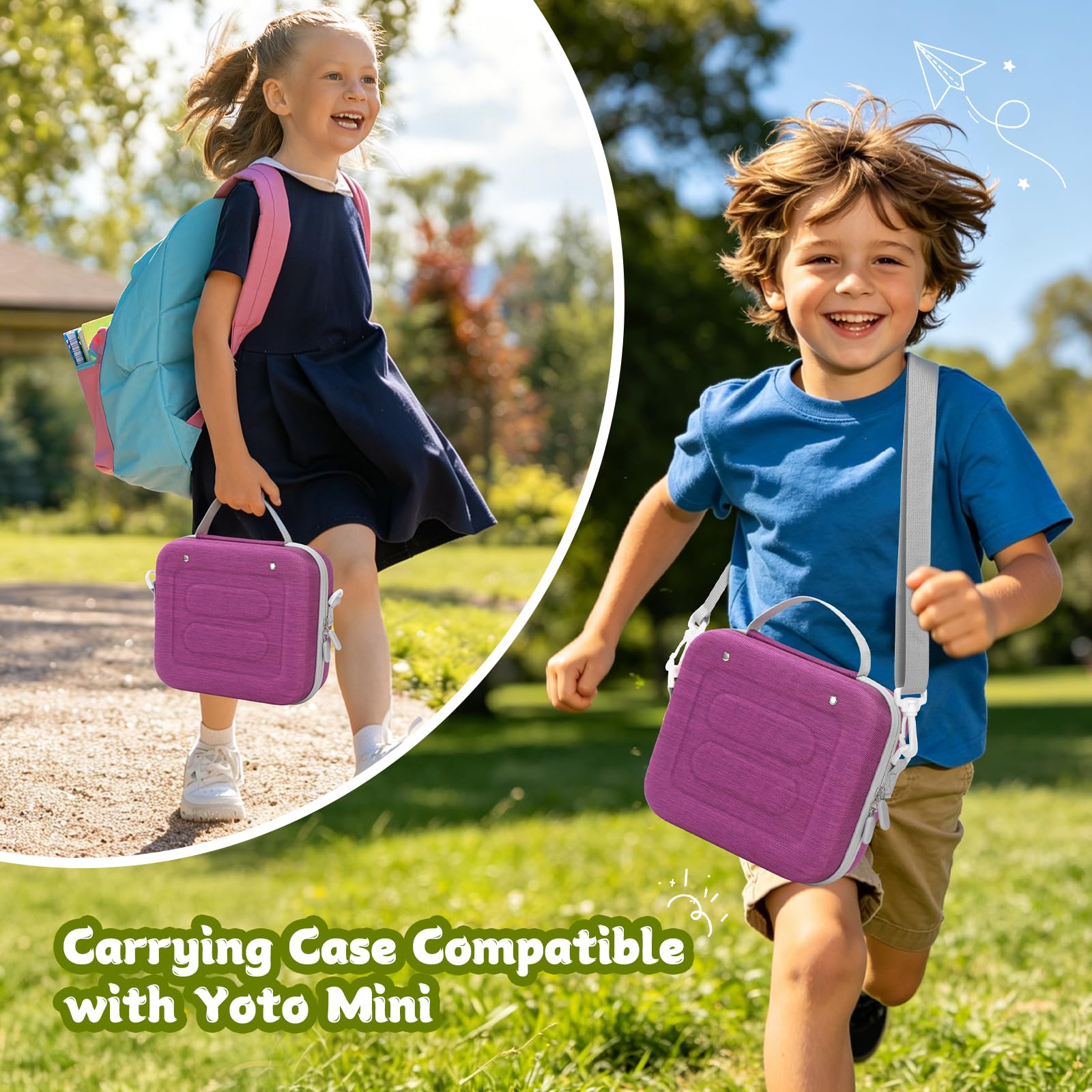 Custodia da viaggio per Yoto Mini con porta carte, custodia rigida per Yoto Mini Player e cuffie, 15 custodie per contenere 120 carte per Yoto Mini, borsa impermeabile antiurto in EVA per bambini