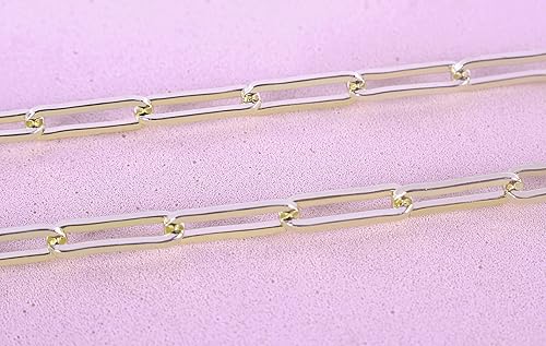 Miniatura 10 de KONMAY Cadenas para hacer joyas de cable soldado de 16.4 pies, a base de cobre, chapadas en oro de 18 quilates para hacer pulseras, collares y