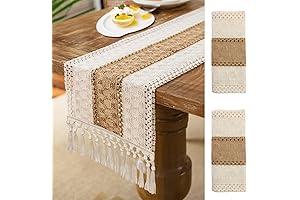 Macrame Table Runner Farmhouse Style