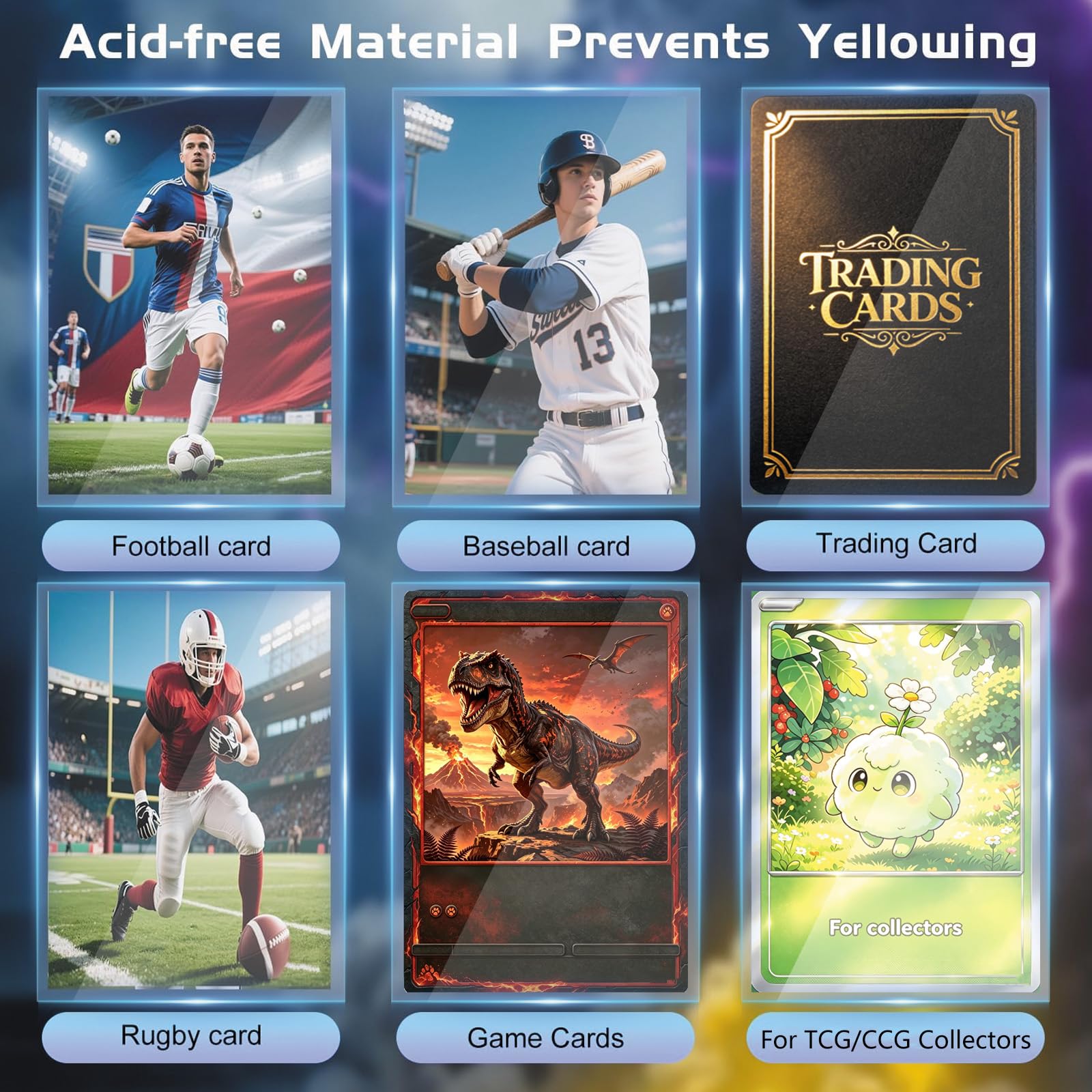 6000 custodie per carte collezionabili, morbide custodie per carte penny, in plastica trasparente, dimensioni standard, per MTG, TCG, oggetti sportivi da collezione (basket, baseball, calcio) (6000)