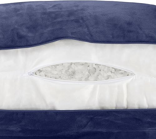 Miniatura 9 de Almohada Husband Azul oscuro, Almohada de lectura original para cama o silla, cojín grande de espuma viscoelástica triturada para reposo en la cama