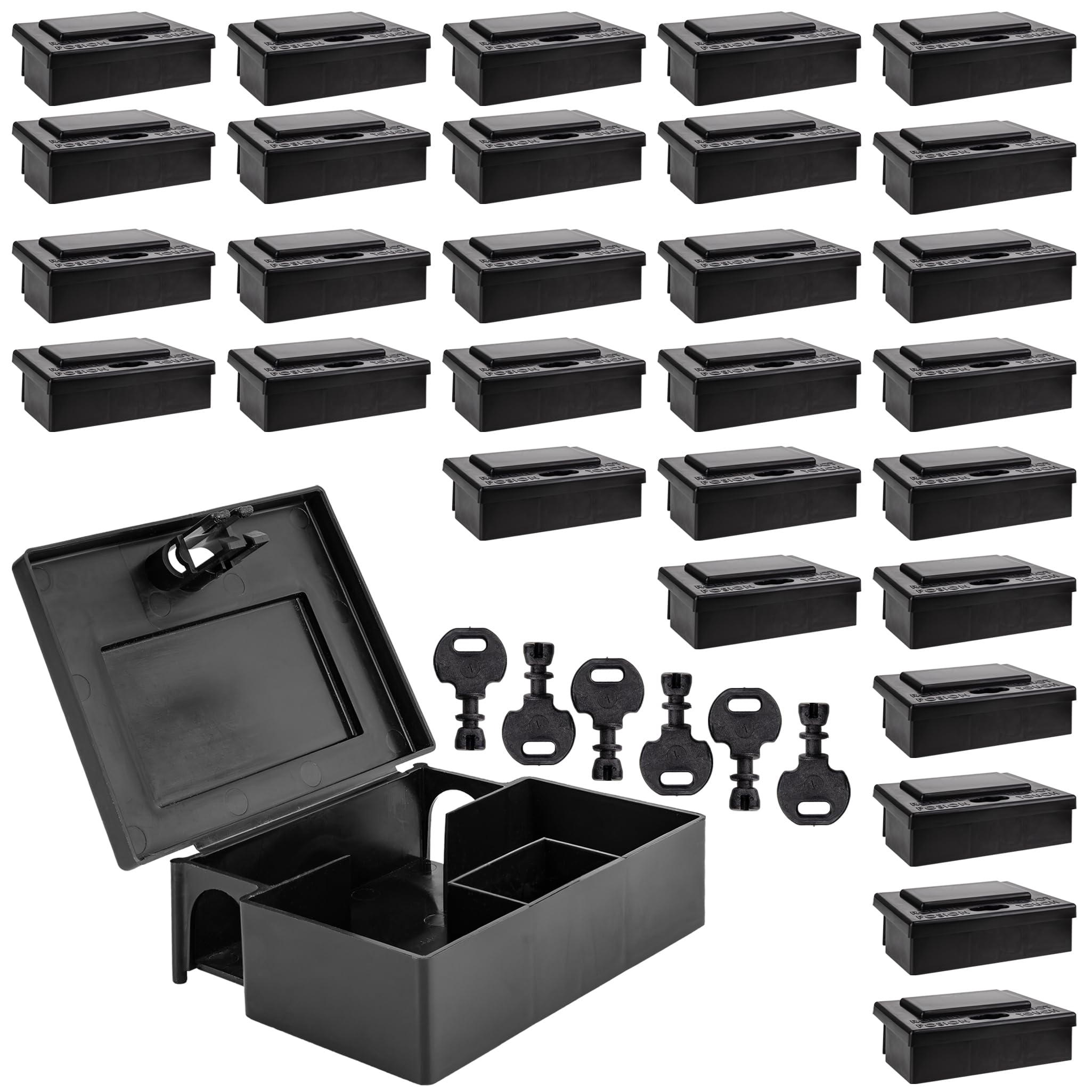 Mausefalle Mäuse Maus Garten Köder Box Koederbox Köderbox Köderstation für Mäusegift Maeuse Mäuseköderbox Gift Koeder Wühlmaus Vertreiben Schlüssel Petigi