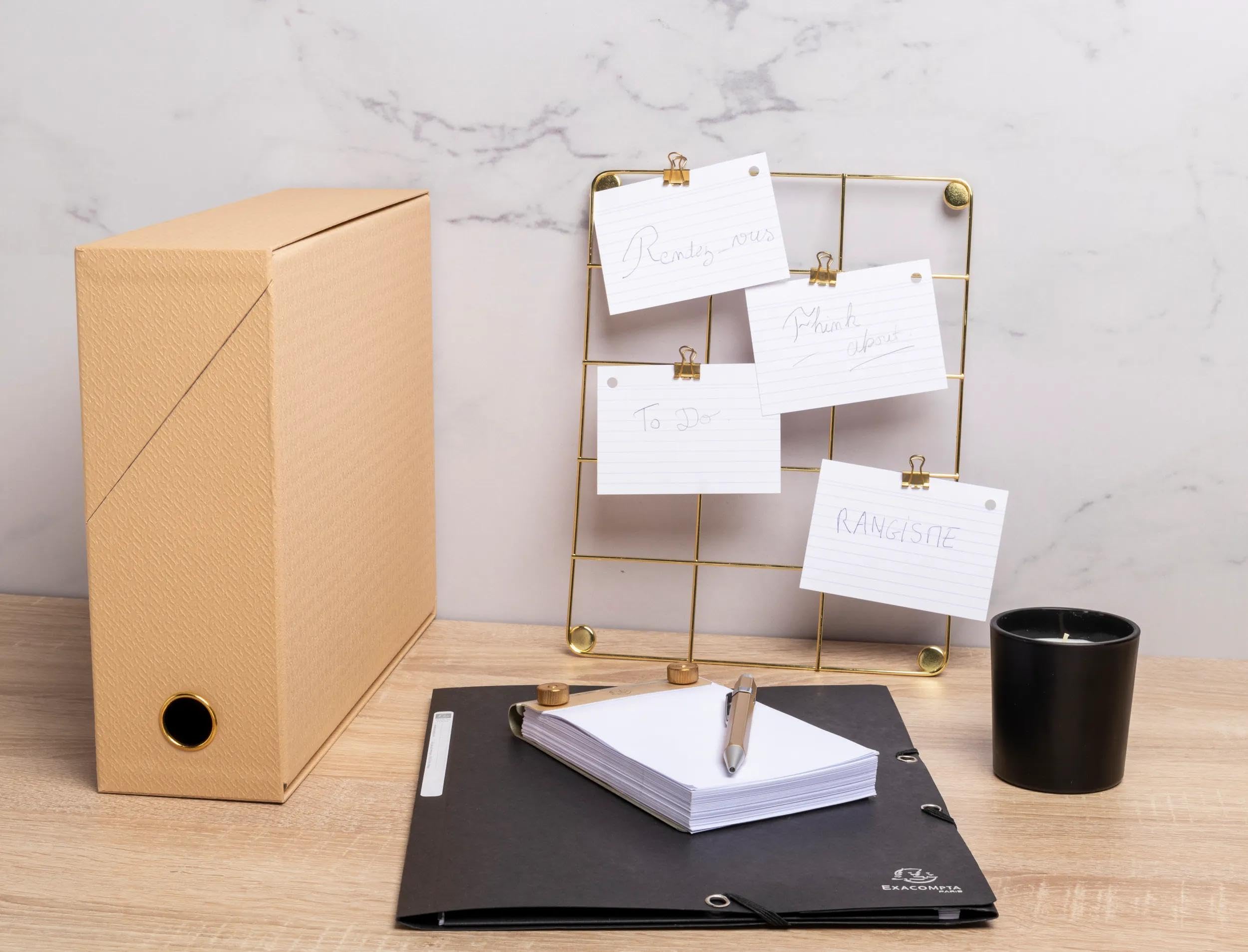 Exacompta 5 Scatole Transfer Office By Me Carta A4 Dorso 90 mm Beige