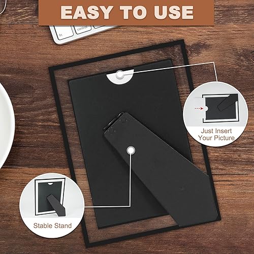 Miniatura 5 de IZIDDO Juego de 2 marcos de fotos de 8 x 10 pulgadas, marco de fotos de vidrio negro, solo para exhibición de mesa, marco de fotos de regalo,