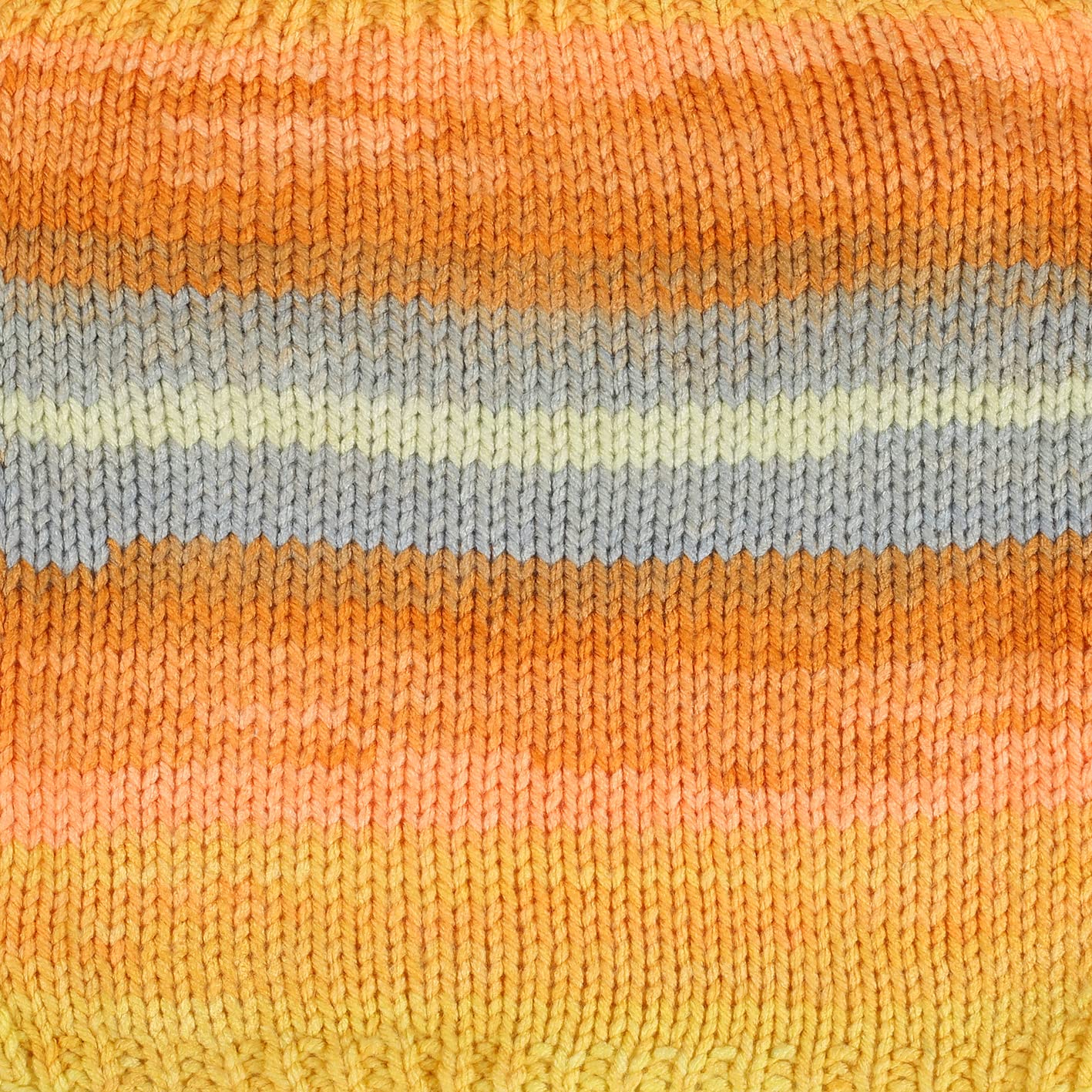 Wollbiene 5 x 100 g Wool with Colour Gradient, Multicoloured Knitting Wool, Crochet Wool (5030 Grey, Orange, Yellow) - Image 2