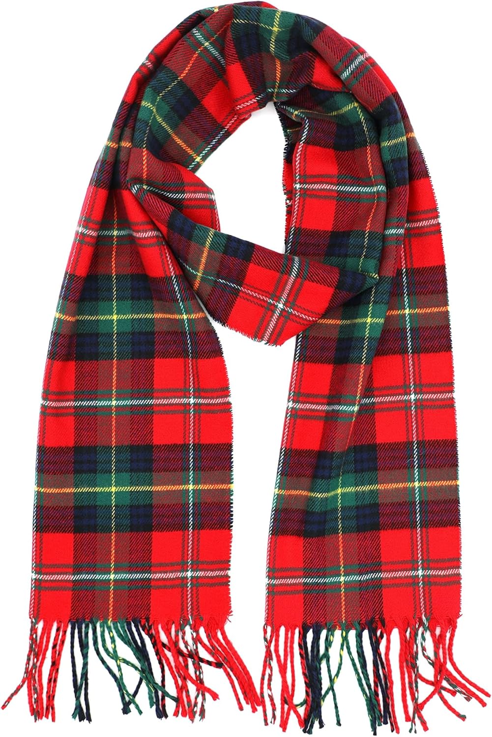 Achillea Scottish Tartan Plaid Scarf - Warm Cashmere Feel Winter Scarf, Scarves for Holiday, Christmas & Daily Wear