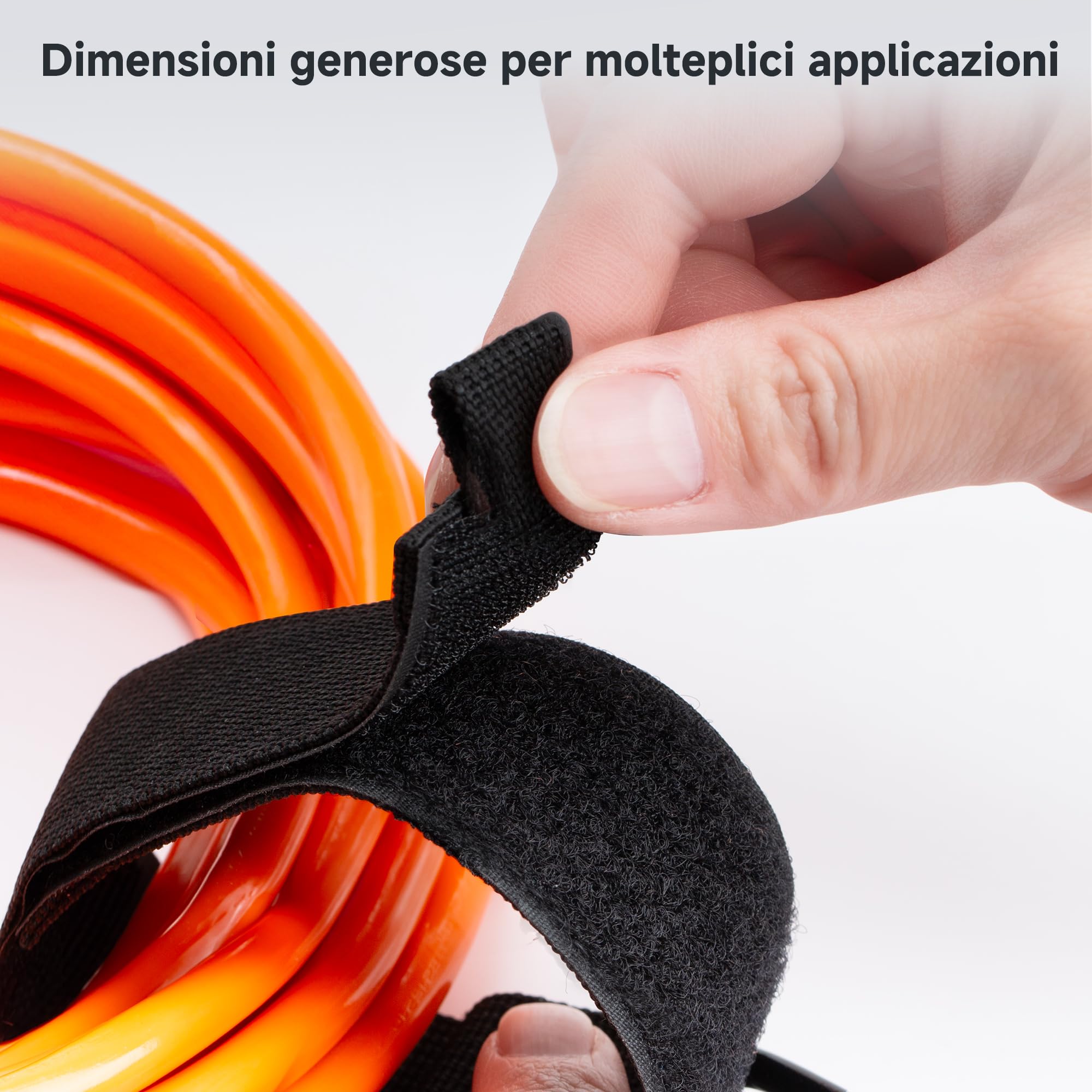 Cable Matters Confezione da 5 cinghie organizzatrici per cavi di prolunga con fibbia in metallo, capacità di carico di 36 kg, supporto per cavi di prolunga con cinghie a strappo da 40 x 3,8 cm