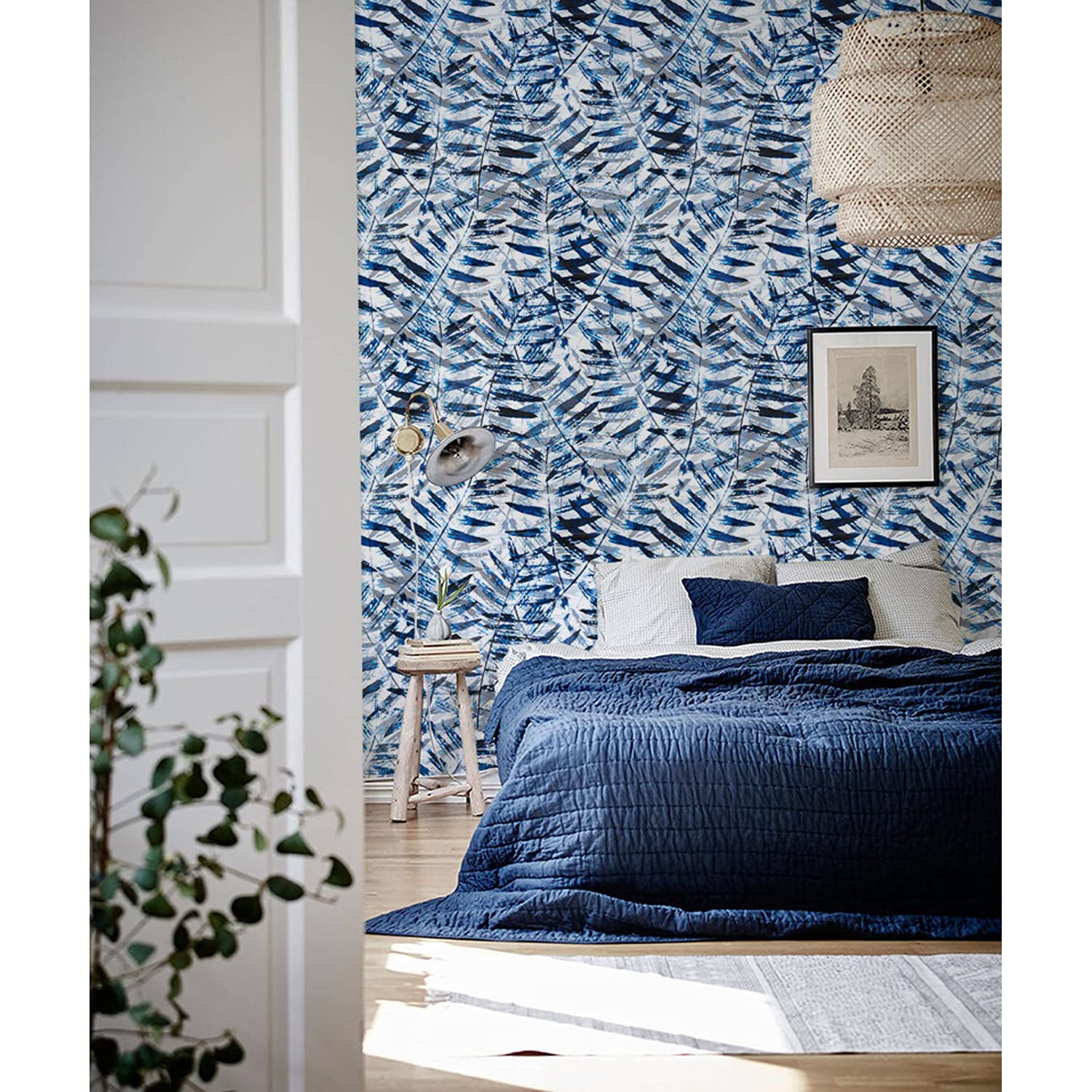 Papier peint tropical muralo pour masquer les défauts des murs et meubles