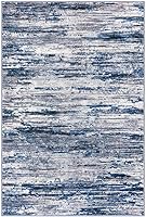 Vista 8 de 2x3 Modern Abstract Rug for Entryway, Navy Blue Gray Neutral Multi Super Soft Small Area Rug, Washable Non-Slip Kitchen Rugs, Low-Pile Mat for
