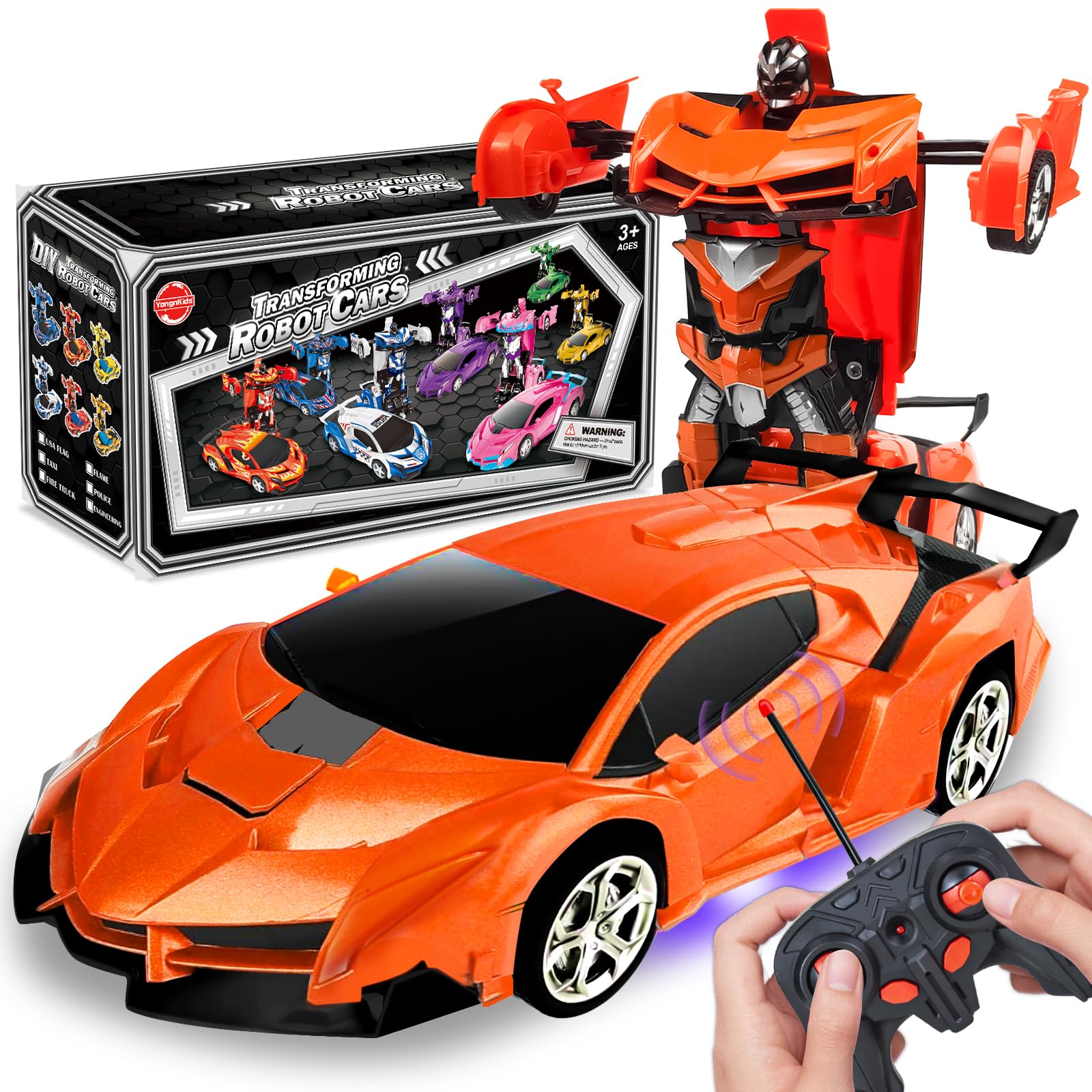Ynybusi Transforming Robot Toys for 3 4 5 6 7 8+ Year Old Boys Grils Birthday Presents Gifts, Transformable 2 in 1 Robot Rc Electronic Toys