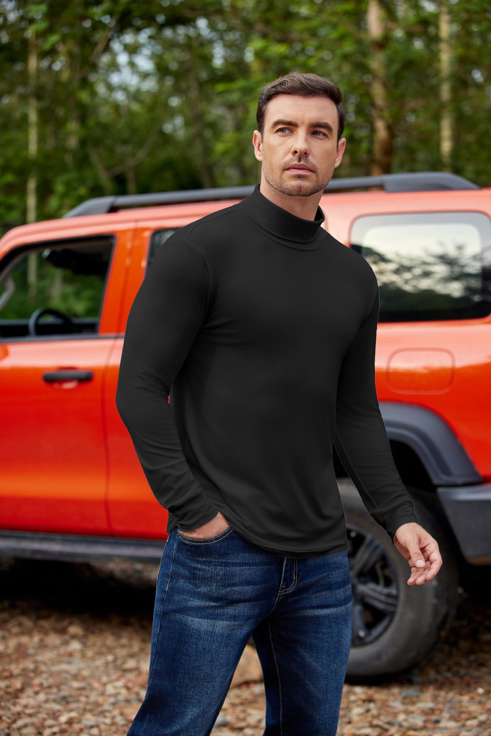 Ekouaer 3pcs Camiseta Interior térmica de Invierno para Hombre Camiseta de Manga Larga con Cuello Alto S-XXL