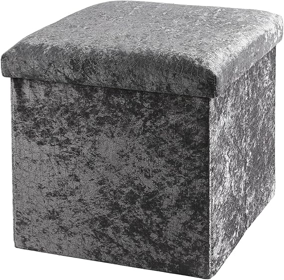 Velvet Storage Stool Ottoman Folding Stool Bedroom