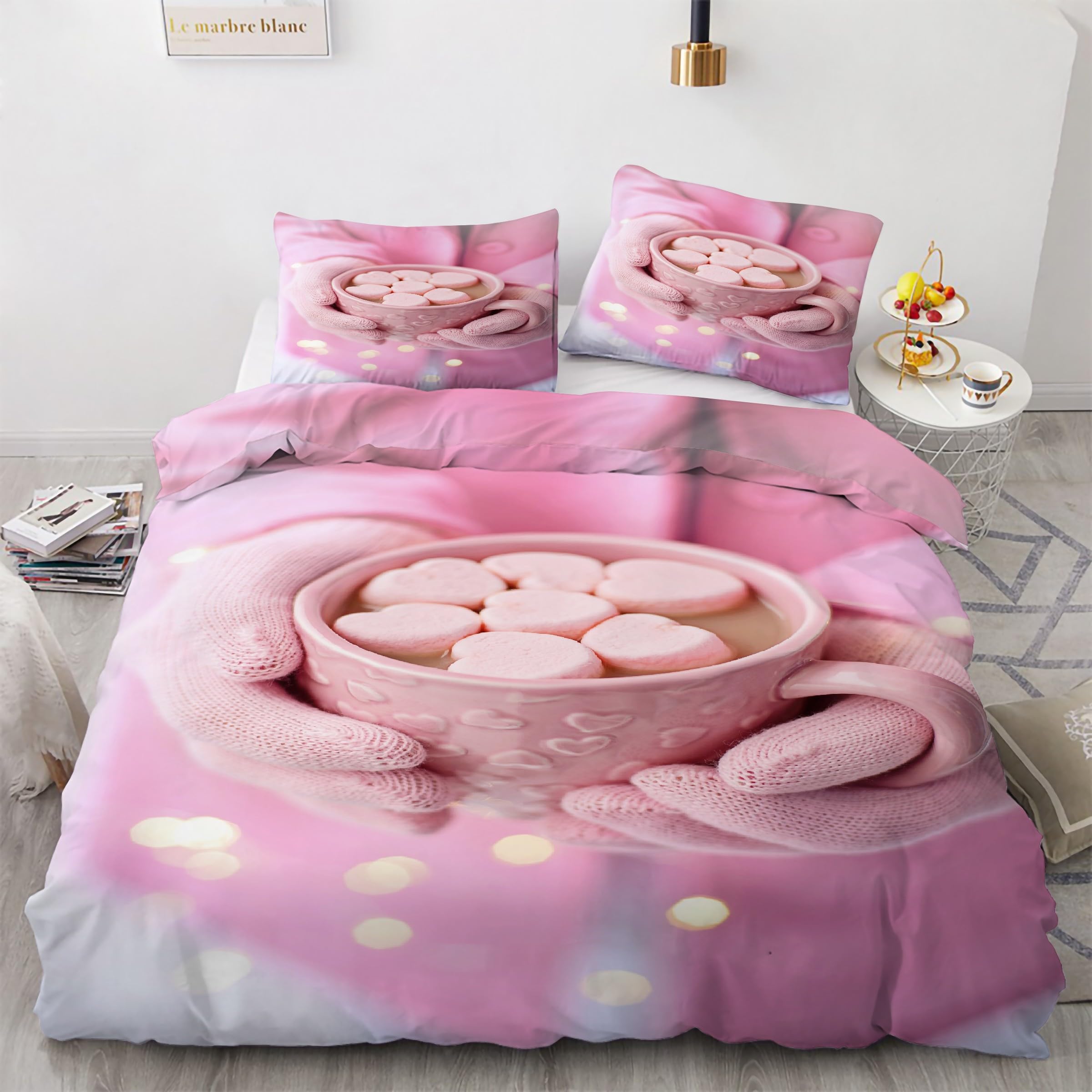 Housse couette en microfibre douce haut de gamme 160x200 avec finitions zippées