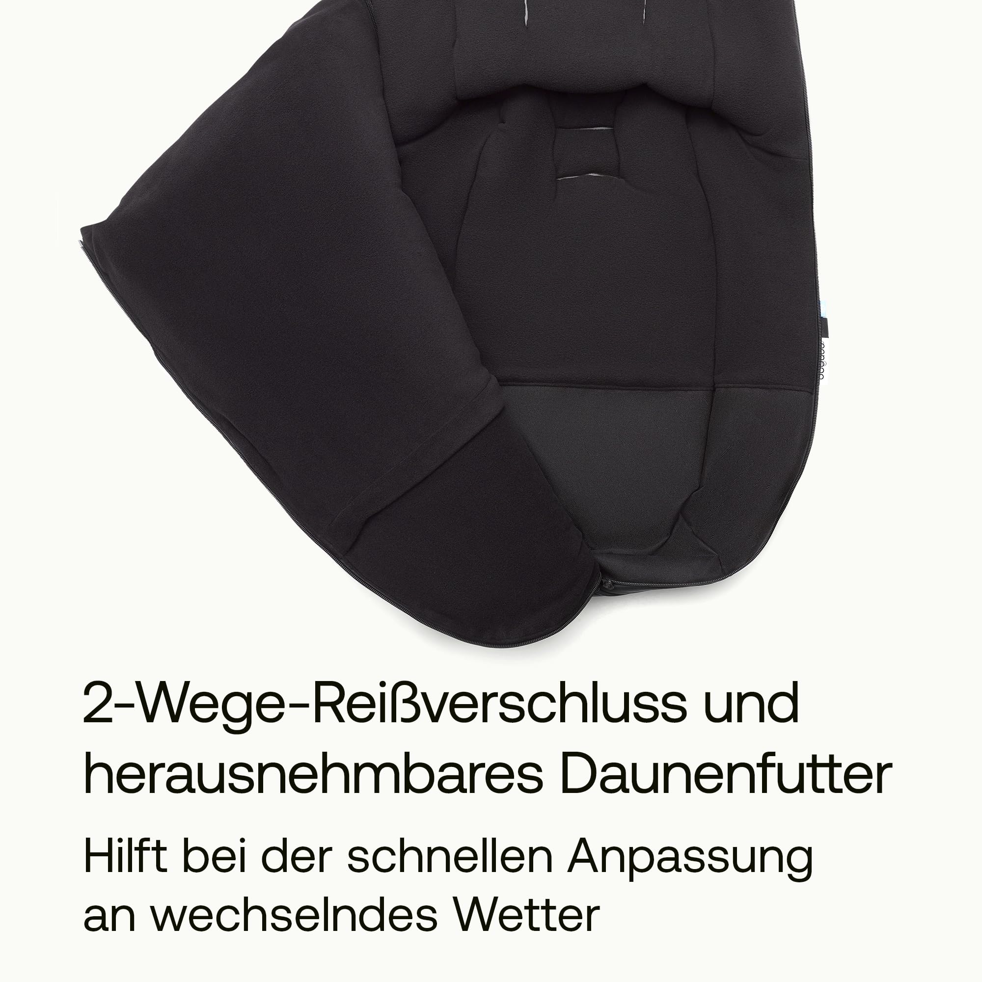 Bugaboo Performance Winter Fußsack für die kalte Jahreszeit, unverzichtbares Kinderwagen-Zubehör mit Kapuze und Zwei-Wege-Reißverschluss, Fußwärmer in Midnight Black