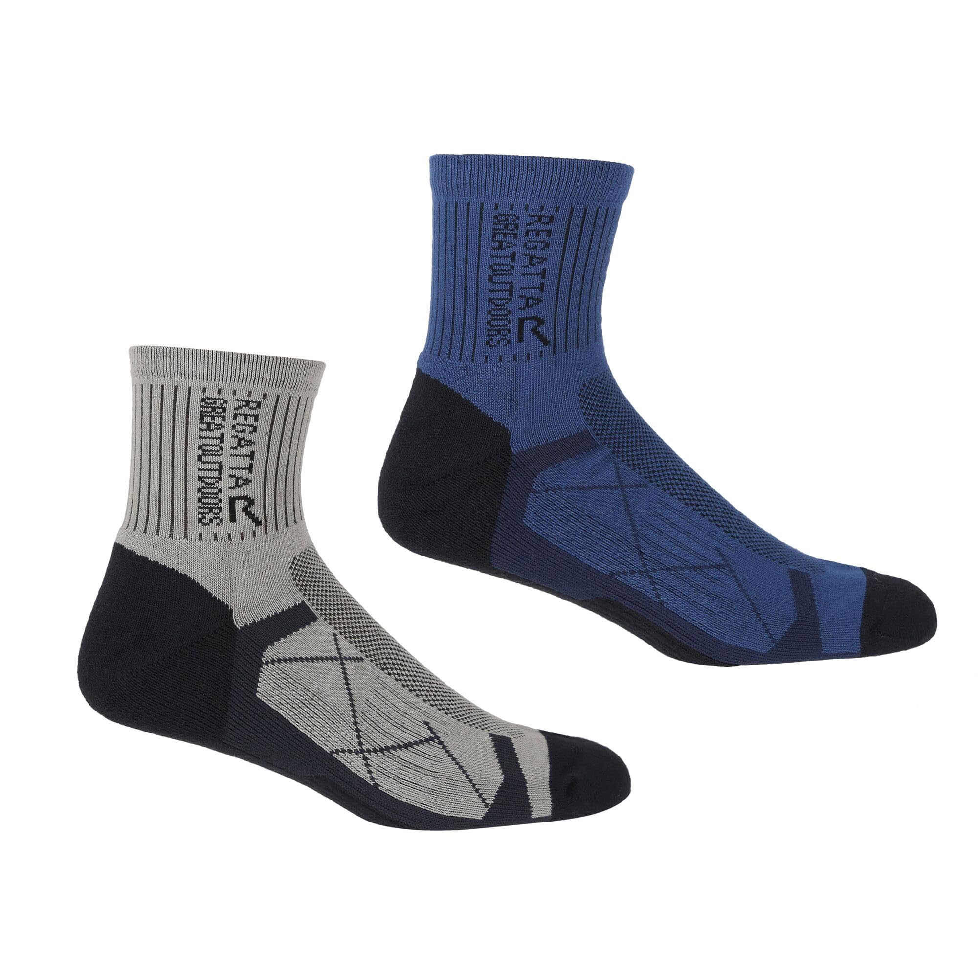 Regatta Outdoor Active Mens Walking 2 Pairs Socks Navy/Dark Steel 9-12