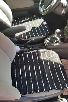 Terletmez Oto Kilim Ön Ve Arka 3'lü Serme Set Serme Kilim Siyah Beyaz, yuuıoo8997