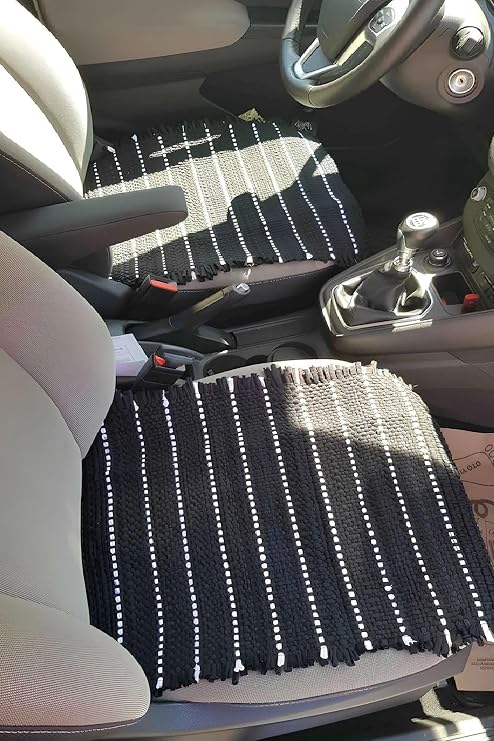 Terletmez Oto Kilim Ön Ve Arka 3'lü Serme Set Serme Kilim Siyah Beyaz, yuuıoo8997