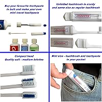 Vista 2 de Kit de cepillo de dientes de viaje, mini tubos recargables, adaptadores de llenado universales, mochileros, cepillo para después del almuerzo