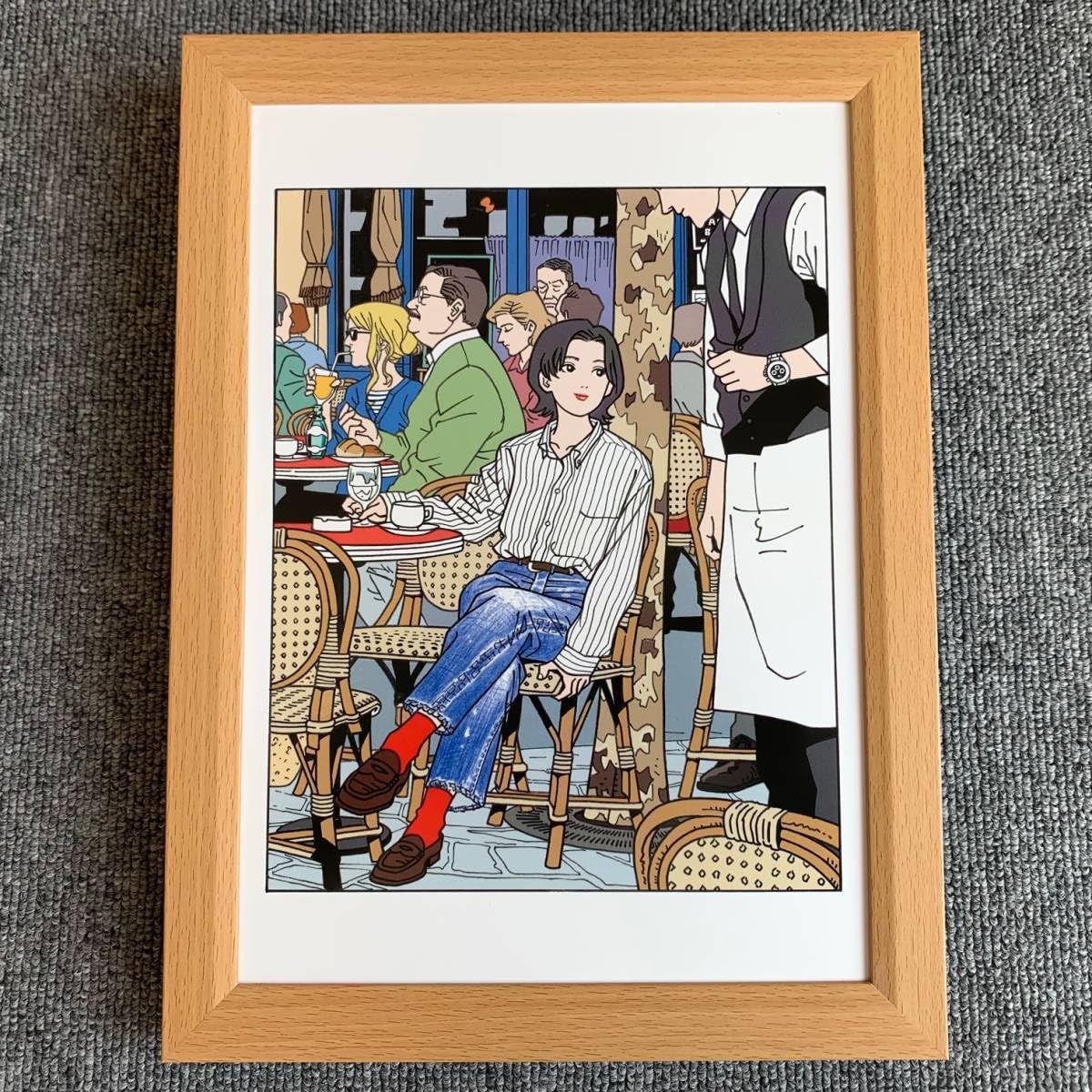 kj ☆額装品☆ 江口寿史 A3サイズ額入り ポスター風デザイン 貴重イラスト