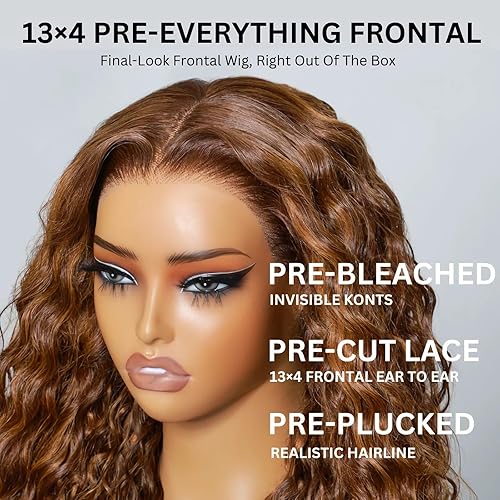 Miniatura 2 de Julia Hair Pelucas de cabello humano rizado con encaje frontal transparente Jerry de 13 x 4 pulgadas, predepilada para mujeres, cabello humano