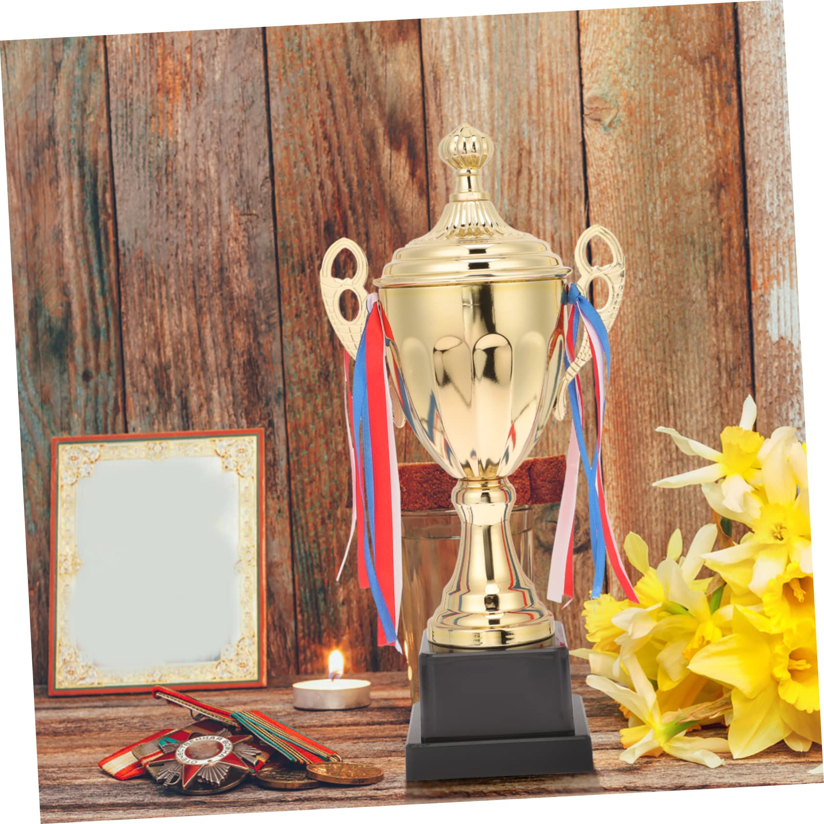 ibasenice Goldene Metall Trophäe mit Zartem Design Realistische Spielbelohnungstrophäe für Kinder bei Sportwettbewerben und Schulsportfesten
