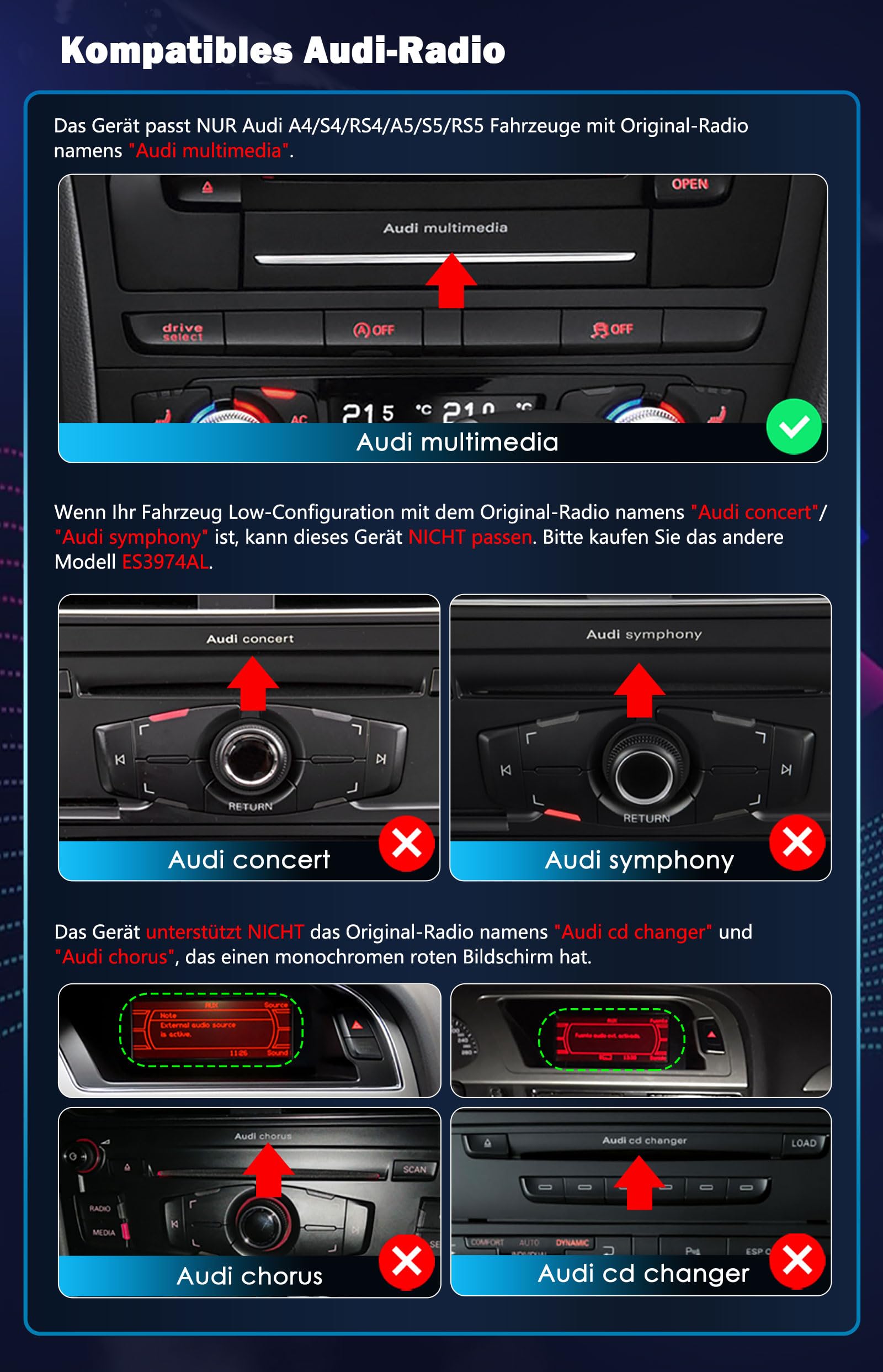 Android 16 Snapdragon 668S Autoradio dla Audi A4 A5 B8 S4 S5 RS4 RS5 z nawigacją CarPlay, Android Auto, GPS, sterowanie z kierownicy, WiFi, DSP, Dab+, Bluetooth, 4G LTE, ekran dotykowy GPS Navigator