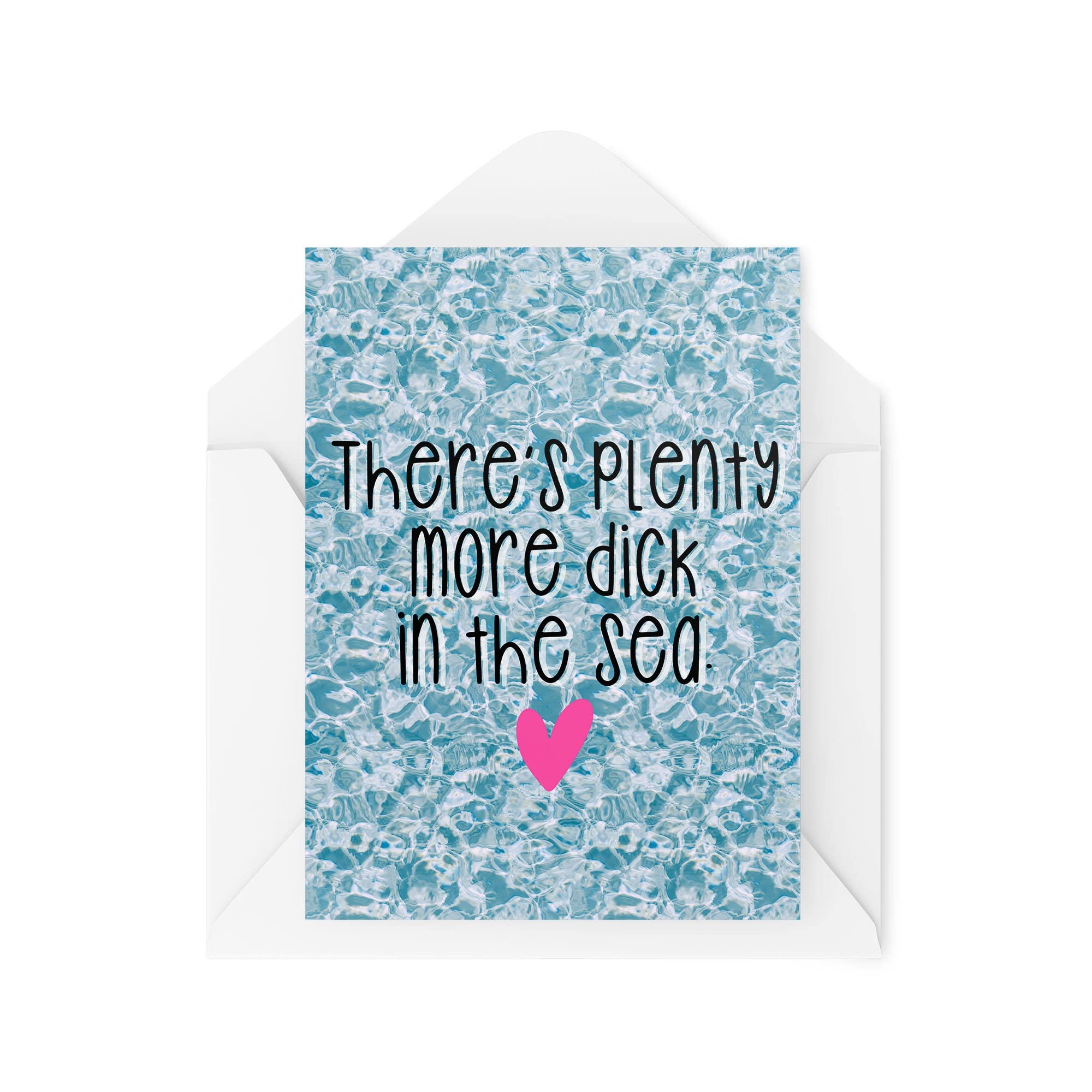 Funny Breakup Cards | There's Plenty More D*ck In The Sea Card | Divorce Banter For Her Him Cheer Up Bestie Office Friend | CBH1064