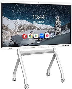 Interactive Smartboard for Presentation Classroom Conference Office Home - 65 4K UHD with 48MP Camera, 8-Array Microphone, 8+128GB,Touchscreen Digital Whiteboardwith Mobile Stand
