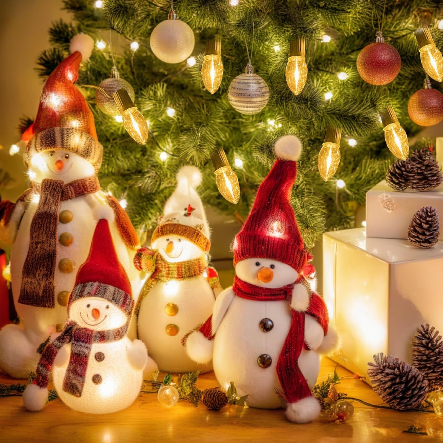 C7 Replacement Bulbs, 25 Pack Clear Warm White LED Christmas Light Bulbs, E12 Candelabra Base, Commercial Grade for Outdoor Halloween String Lights, Holiday Party Décor - Image 2