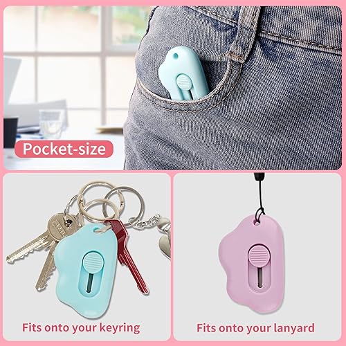 Miniatura 3 de Paquete de 3 mini cortadores de cajas de cerámica en forma de nube, cuchillos retráctiles para abreletas, cortadora de sobres, abridor de paquetes,