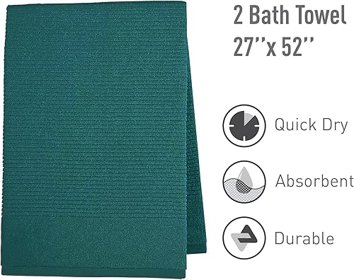 Miniatura 4 de TRIDENT Simply Fresh - Juego de toallas de algodón muy suave, de secado rápido, fácil de cuidar