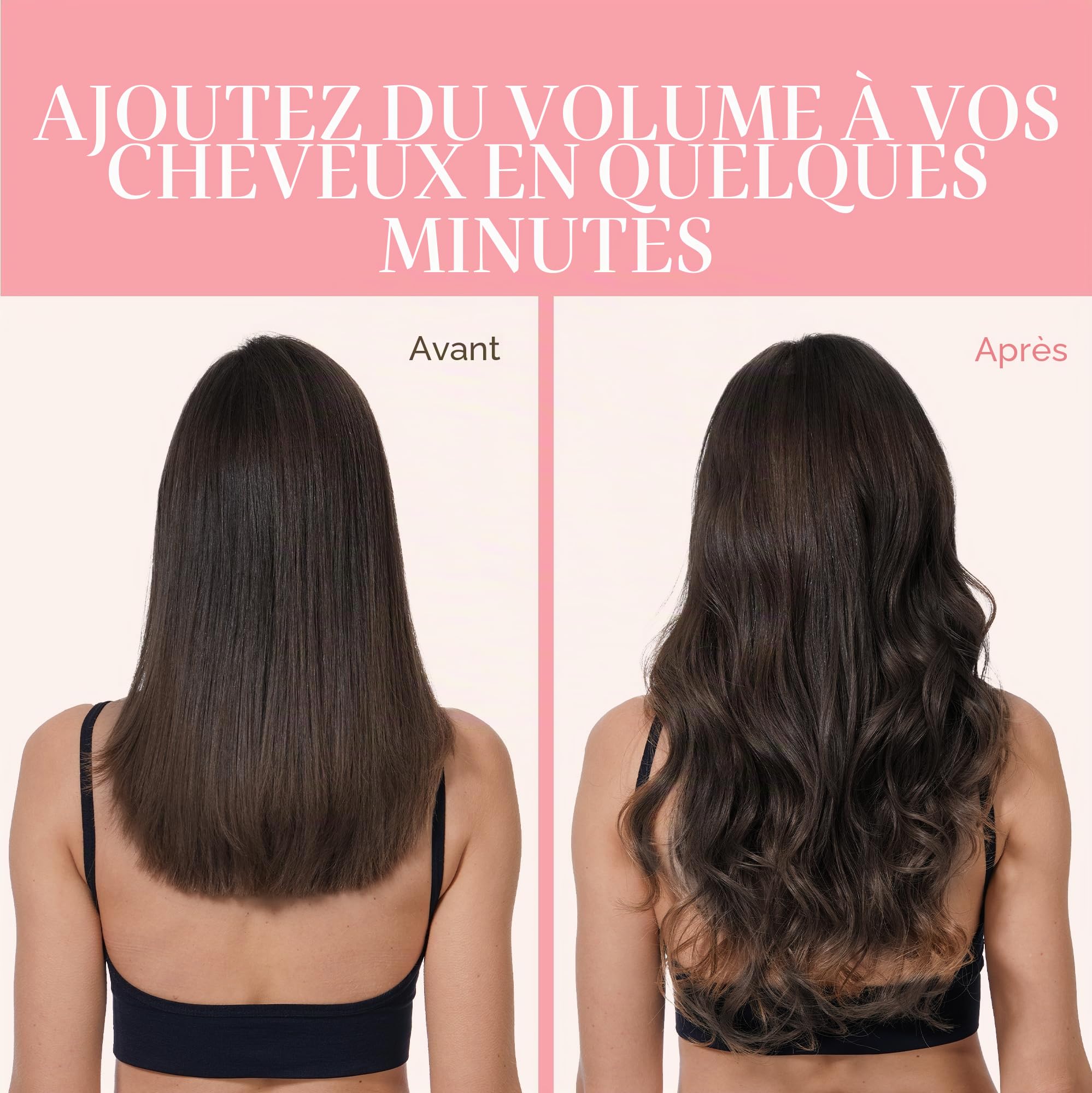 GOO GOO Extension Cheveux Naturel Clip, 35cm 120g 7pcs, #2 Brun Foncé, Extention de Cheveux Humains Vrai Cheveux, Extension a Clip Cheveux Naturel