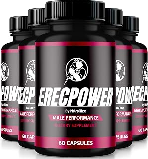 (5 Pack) ErecPower for Men, Official ErecPower Pills, Natural Male Supplement to Fuel Energy and Support Overall Health, Erec Power for Performance, Review (300 Capsules)