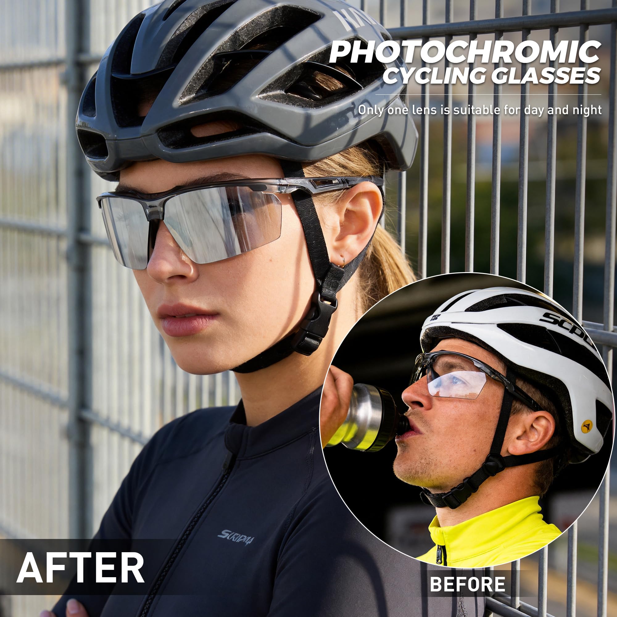 SCVCN Photochromique Lunette de Cyclisme Sport UV400 S86
