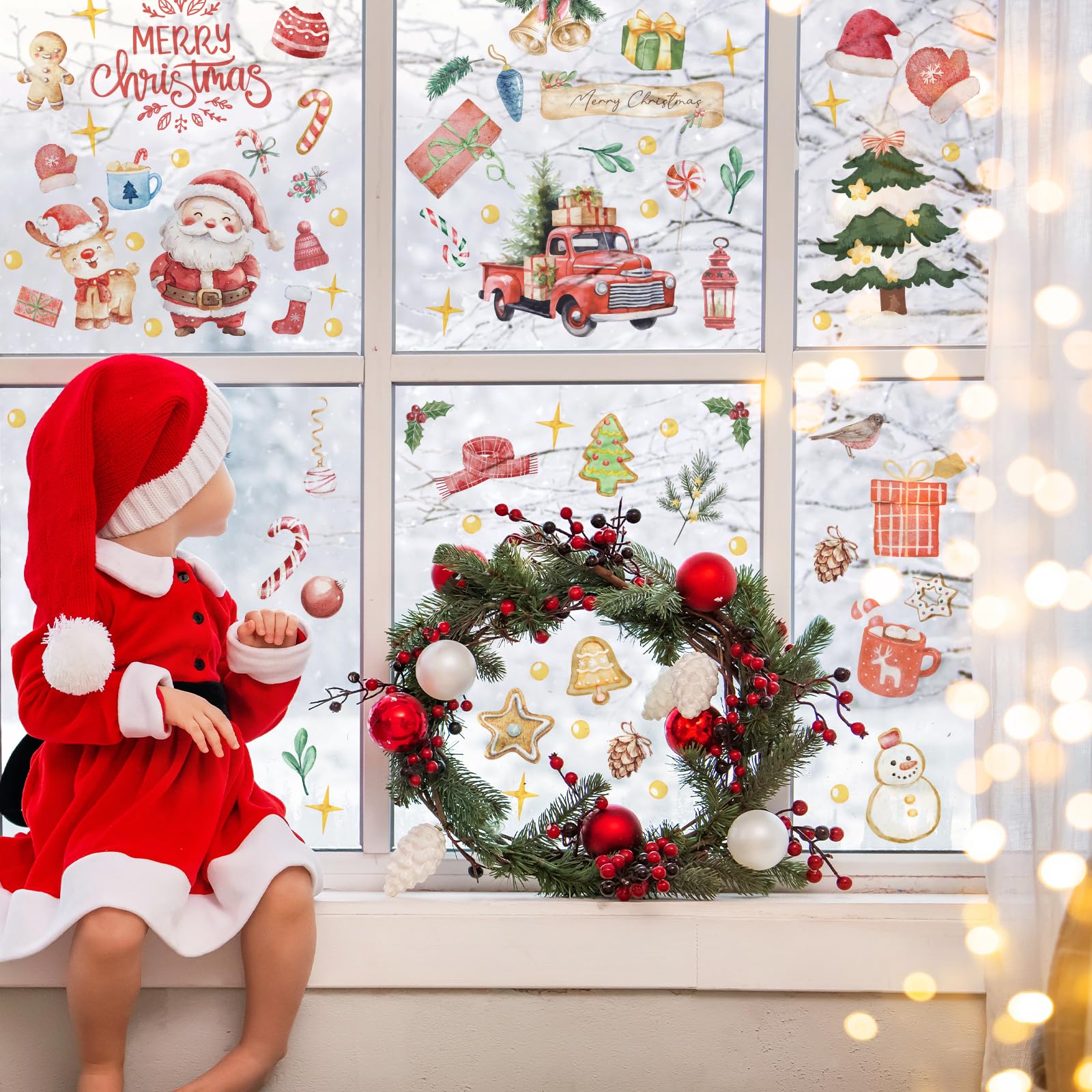 Amazon | NALER クリスマス 飾り 静電ステッカー 雪の結晶 12枚