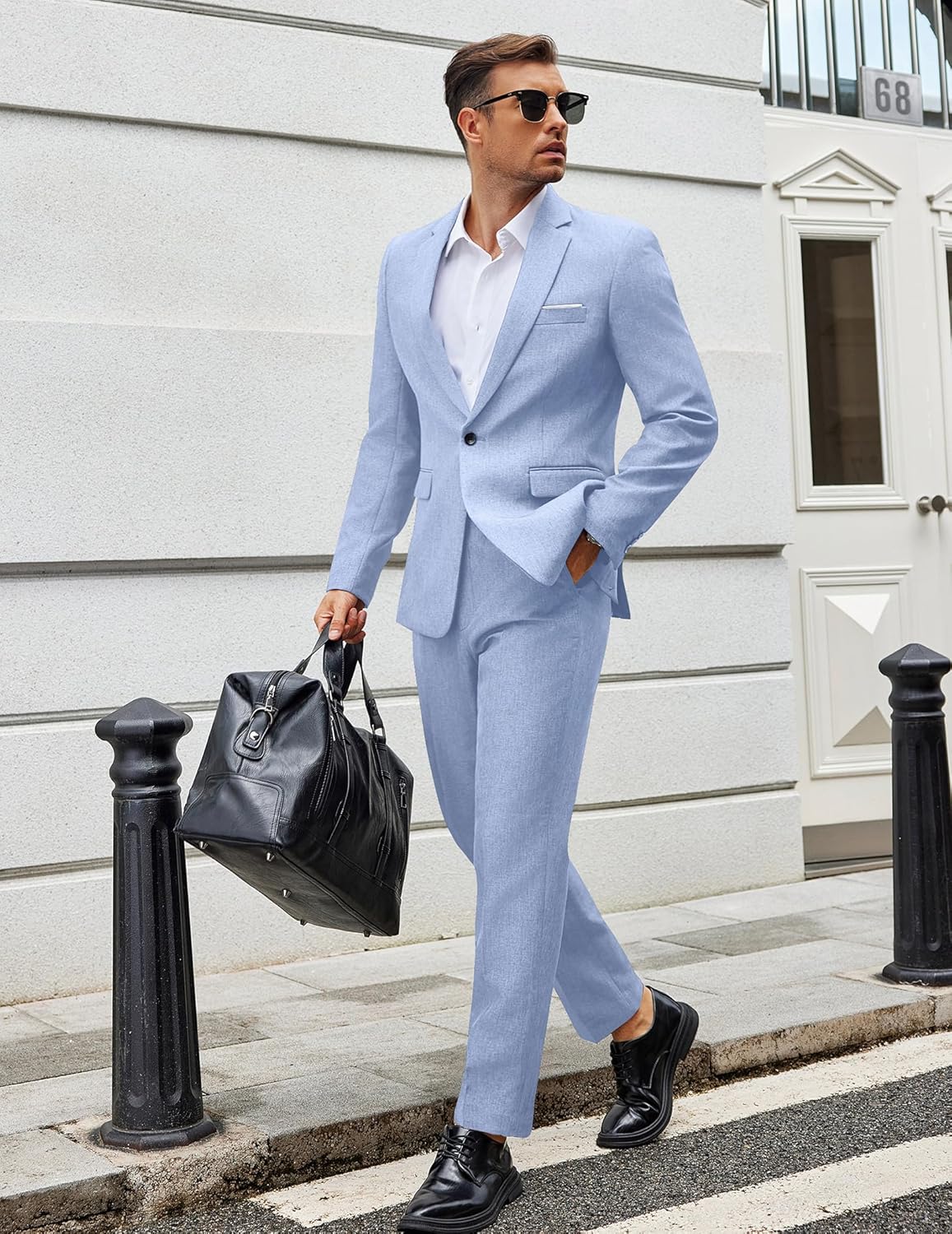 COOFANDY Men Suits Classic Fit 2 Piece Suit Set One Button Casual Blazer Wedding Bussiness Suit Separates - Image 3
