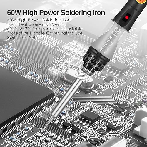 Miniatura 4 de Kit de soldador electrónico, pistola de soldadura digital LCD de 80 W con soldador termostático de temperatura ajustable, pistola de soldadura de