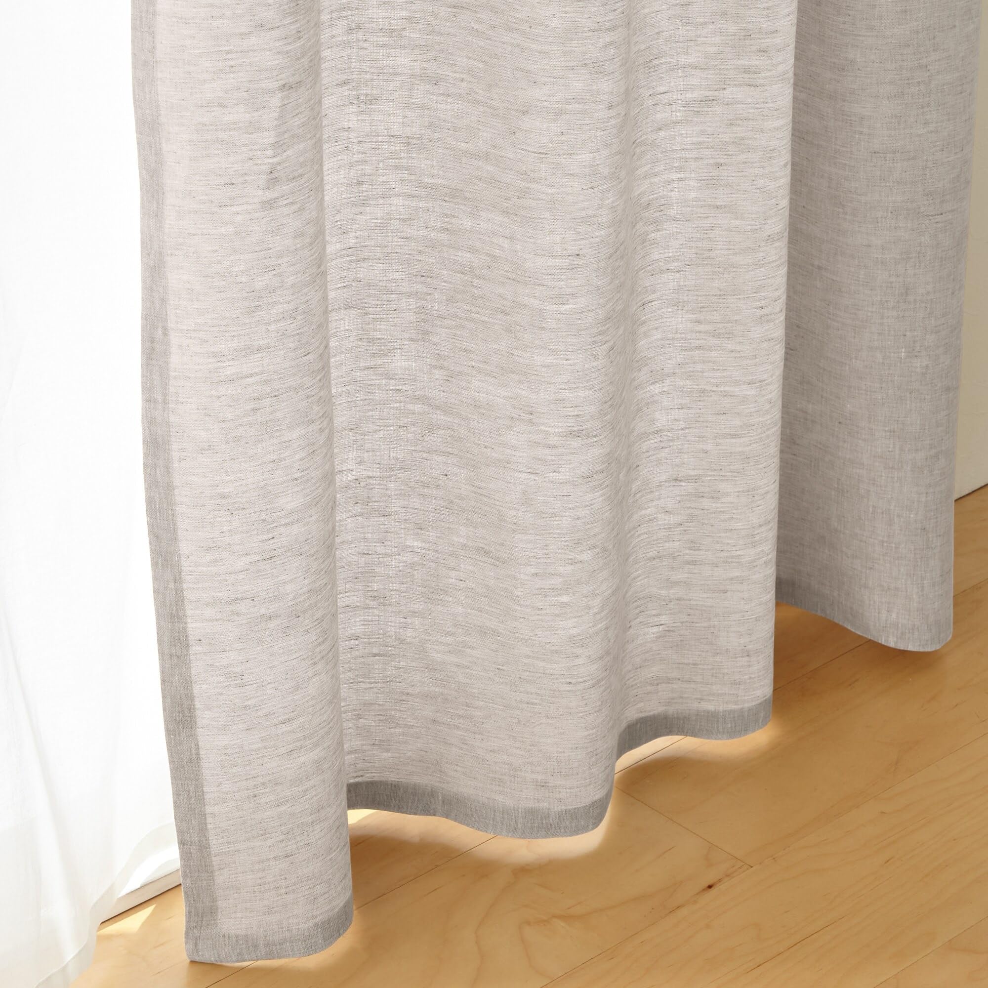 Amazon｜無印良品 麻平織ノンプリーツカーテン ・幅100×丈