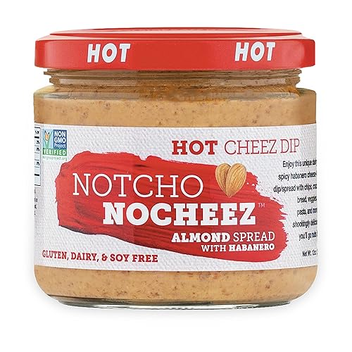 THE HAPPY VEGAN Salsa de queso de almendra vegano habanero caliente, 12 onzas