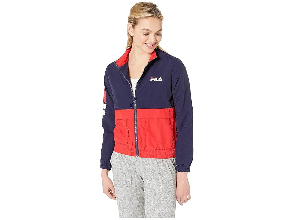 

Fila Miguela Wind Jacket (Peacoat/Chinese Red/White) Women's Coat, Black
