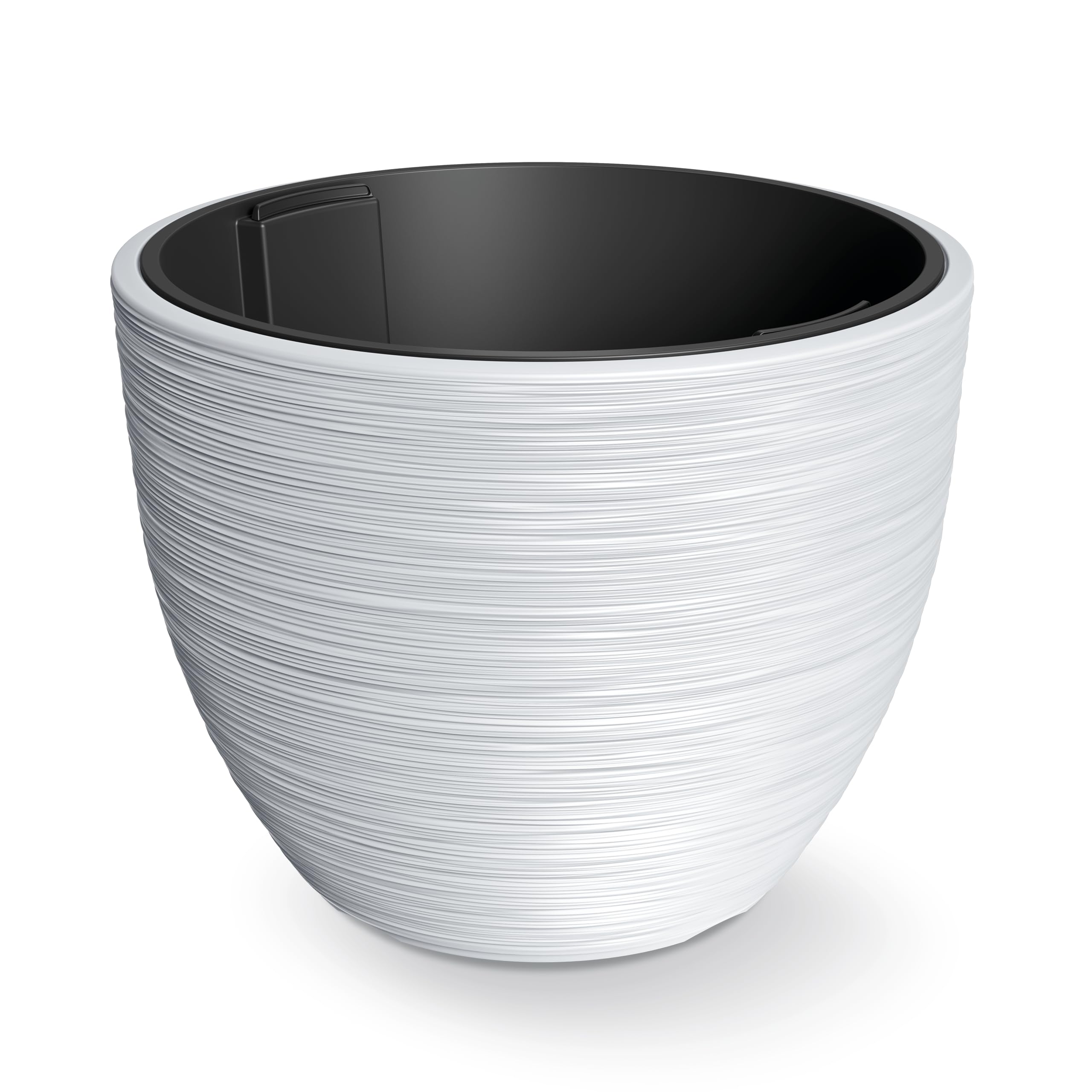 Tymar Grand pot de fleurs en plastique, avec insert (DBFU, blanc, diamètre 57 cm)
