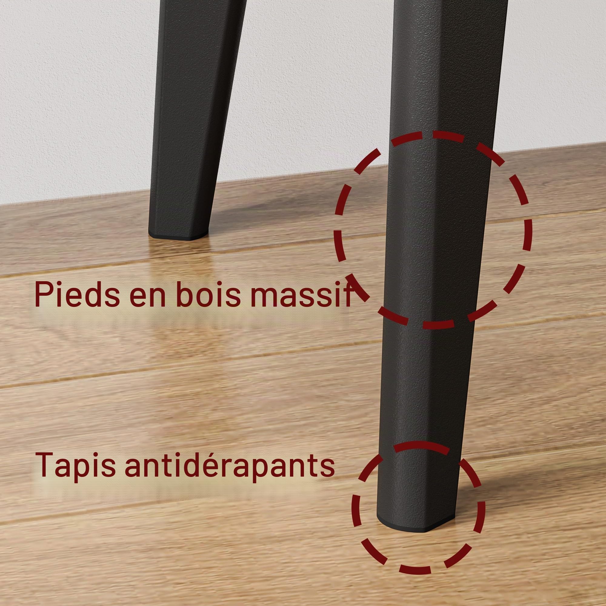 Table de Chevet Noire Style Moderne Et Élégant avec Deux Tiroirs