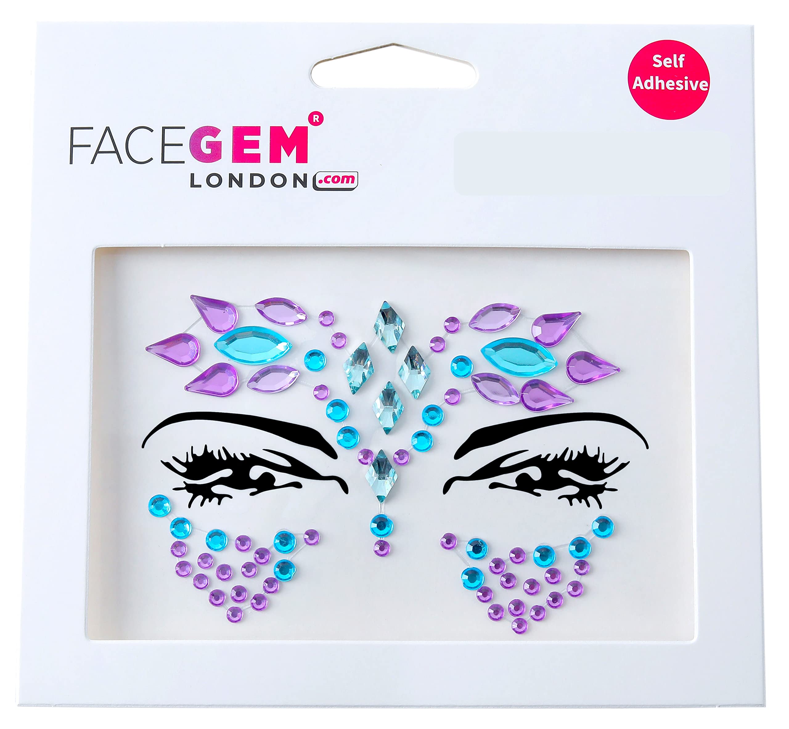 FACEGEM LONDON 32 Pezzi Di Gemme Per Il Viso (Disegni Casuali) Autoadesive Con Glitter Gioielli Tatuaggi, Adesivo Per Festival, Gemme, Rave, Festa, Corpo, Trucco C2Zakmix-A