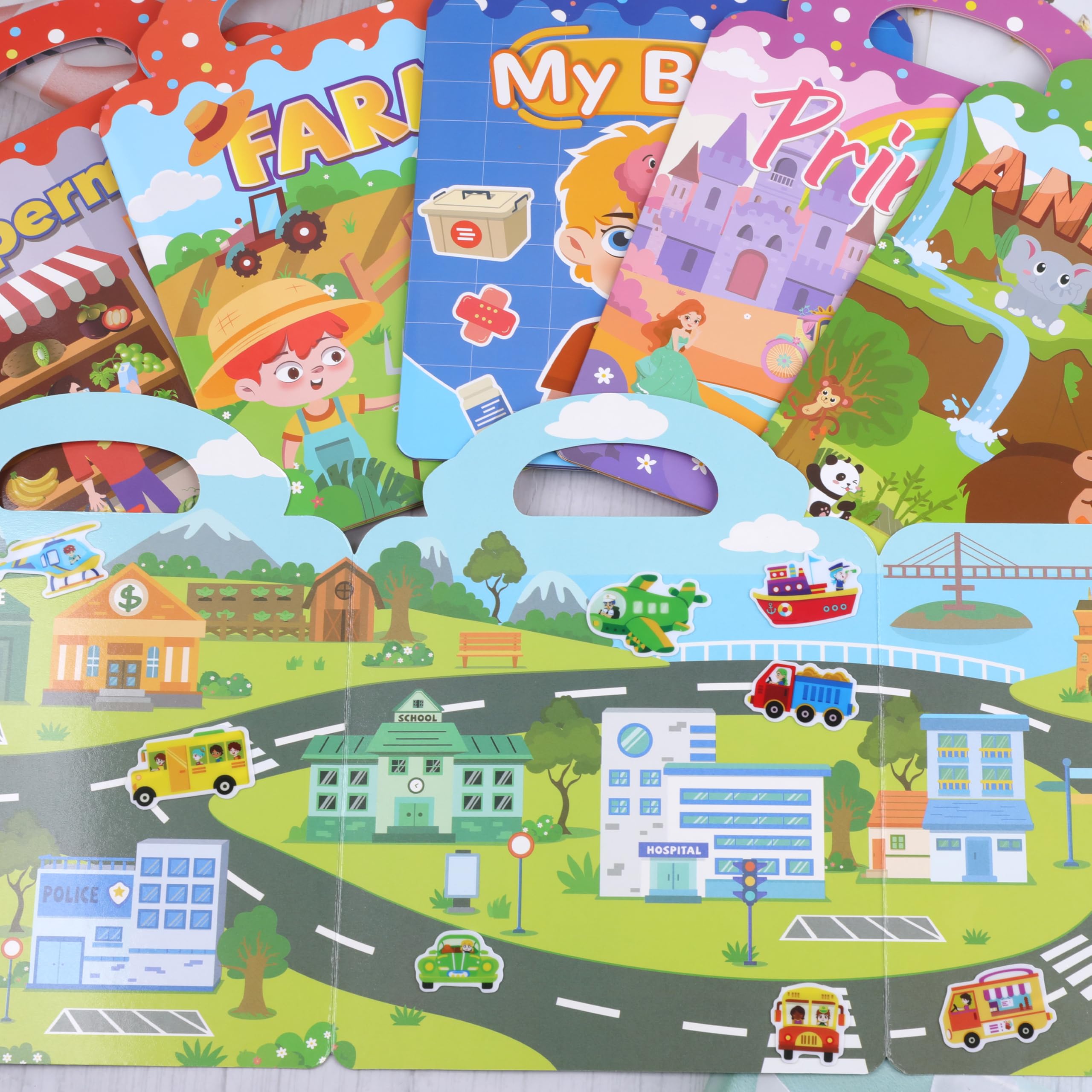 Reusable DIY Sticker Books for Kids,Sticker Books for Toddlers Bubble and Jelly,Travel Quiet Activity Toys for Kids Girls Boys Crafts Gifts — view 6
