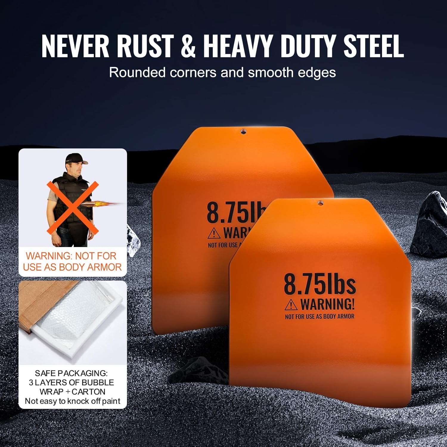 Happybuy Curved Weight Vest Plates, 8.75 LB Pairs, Premium Steel Weighted plates, Contoured Ergonomic Fit – WODs, Additional Weight for Weight Vests