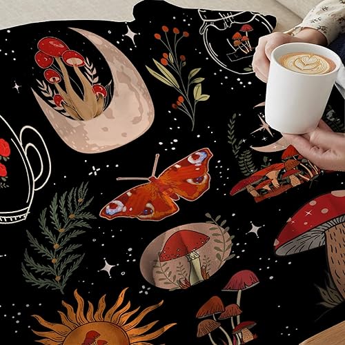 Miniatura 7 de Manta de hongos, regalos para mujeres, suave y acogedora manta de franela de vellón para todas las estaciones, mantas decorativas para sofá, cama,