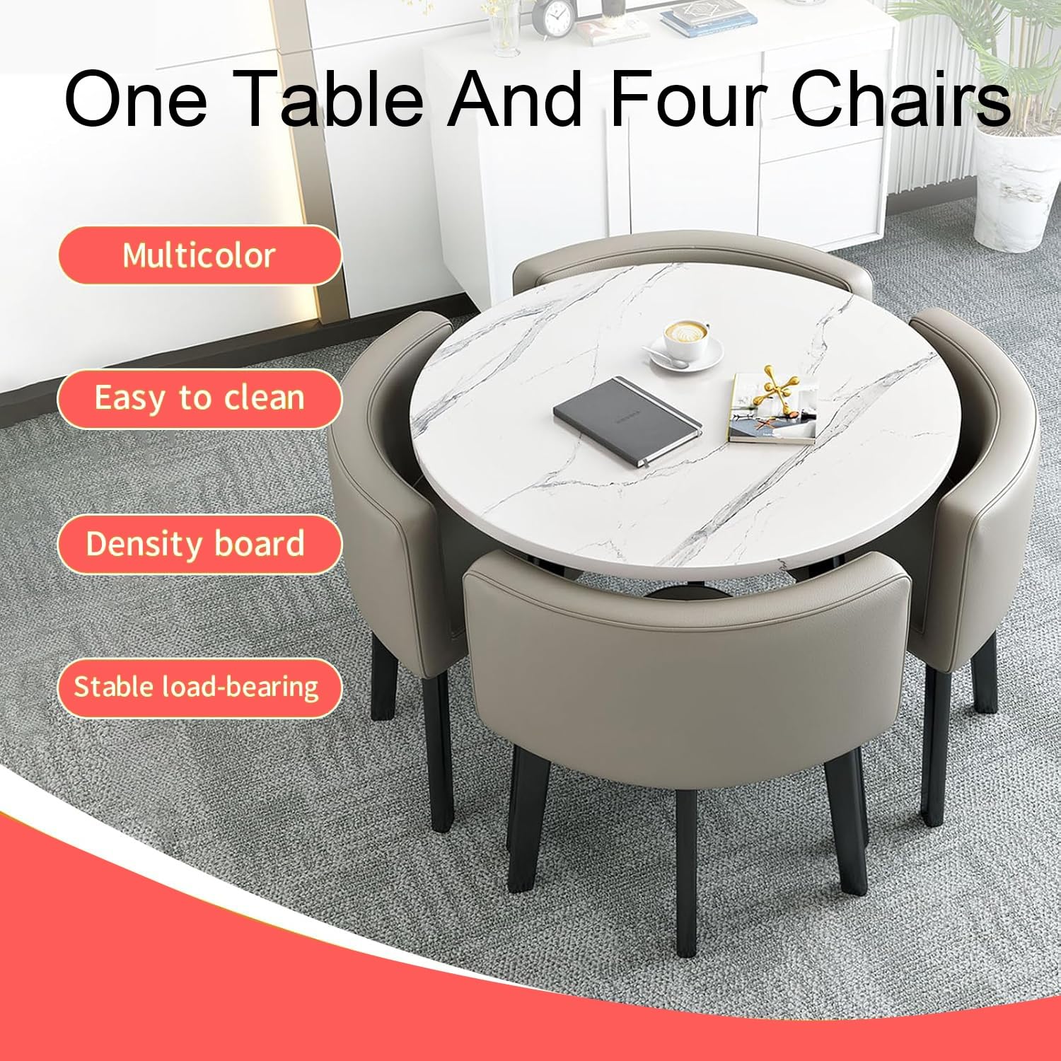 Moderno tavolo da pranzo rotondo piccolo tavolo da cucina e ChaSet semplice tavolo rotondo nero per conferenze per sala da pranzo design salvaspazio elegante arredamento per la casa